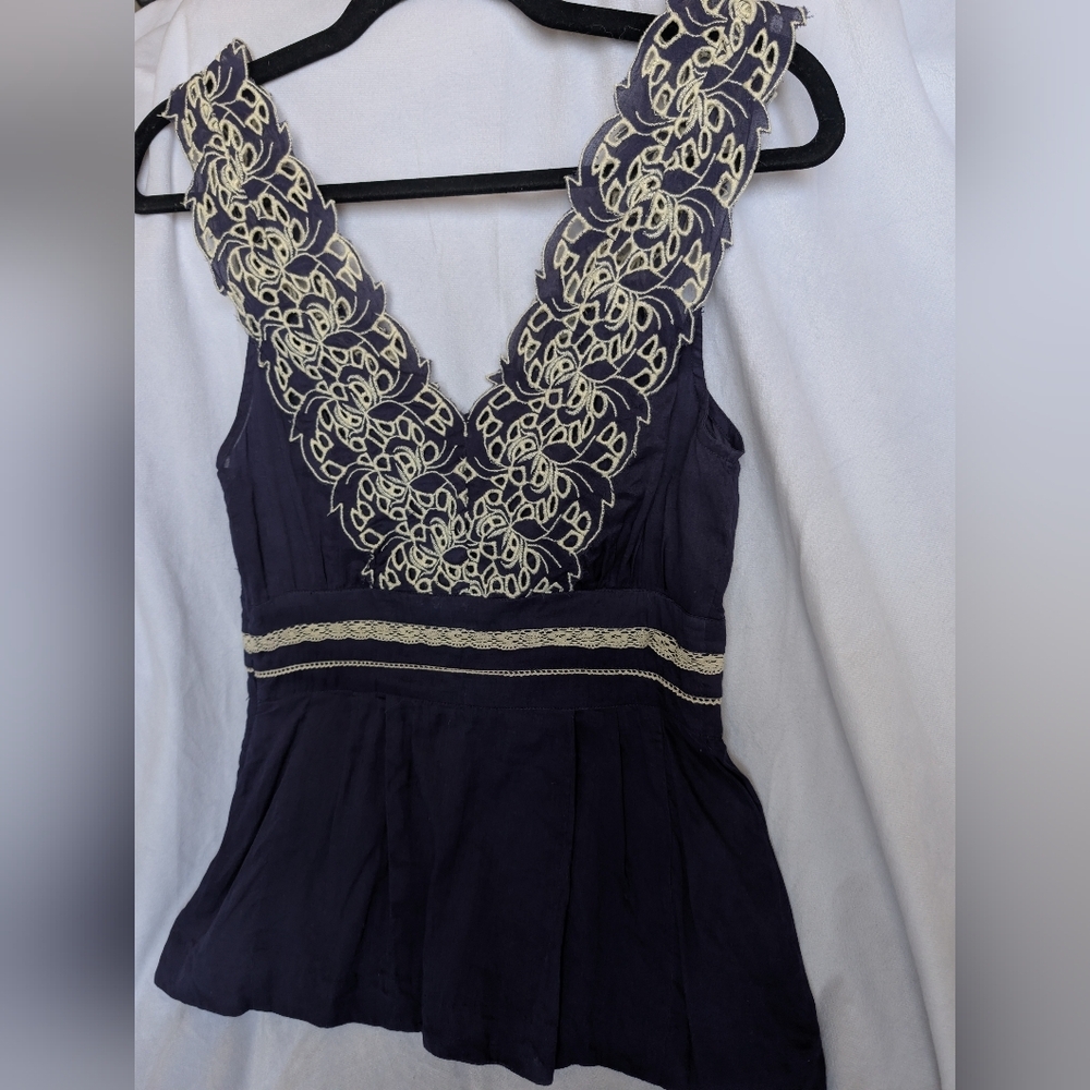 Anthropologie Floreat Embroidered Blouse Size 6 - Picture 4 of 10